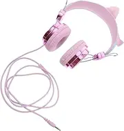 HOMSFOU Earphone Wired Headset with Mic for Light up Headset Stereo Gaming Headset Cat Ear Headset Airplane Party Kid Abs