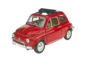 BBURAGO 1968 FIAT 500L RED 1:24 DIE CAST METAL MODEL NEW IN BOX 13cm 22099