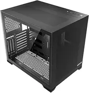 VEVOR Mid-Tower PC Case, Dual Chamber, Gaming Computer Case with Tempered Glass Panels, Magnetic Dust Filter, Cable Management, for GPU up to 410 mm in Length, Compatible with ATX/M-ATX/ITX, No Fan