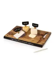 MAISON Acacia Cheese Board w/ Chalkboard Markers & KNIFE 13X9