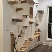 Cat Tree Cat Wall Mounted Climbing Wooden Shelves Posts Ladders with Hammock and