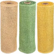 NOLITOY 3pcs Poly Burlap Mesh Rolls Decorative Ribbon for Wreaths Bouquets Present Boxes Sturdy Tear Resistant Craft Material and DIY Floral Arrangements