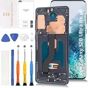 Olivechard InCell S20 Plus LCD Screen Replacement for Samsung Galaxy S20 Plus with Cosmic Black Frame G985 G986 LCD Screen Touch Digitizer Assembly(No Fingerprint Function)