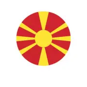 Round Macedonian Flag Sticker