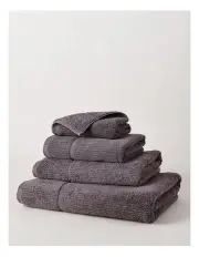 [Vue] Combed Cotton Ribbed Towel Range in Charcoal