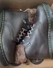 DR. MARTENS 1460 Serena Faux Fur Trim Boot Size 7US/ 5UK, KHAKI GREY