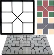 PLIAVAON Garden Pavement Mold Pavers Mold Concrete Forms Mould Paving Molds Reusable Stamped Stepping Stone Lawn Patio Yard DIY Walkway Pavement (1)