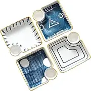 COLLBATH 4 Pcs Assorted Color Ceramic Dumpling and Sushi Plates Practical Dipping Tray Set for French Fries Snacks and Appetizers Elegant Design for Home