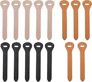 SG Store 15pcs Genuine Leather Zipper Slider Replacement Detachable Zipper Pull Tab 70x17mm Suitable for Luggage Clothing Backpacks, Black Khaki Orange