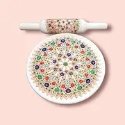 Printed Designs Marble chakla Belan Set (Wooden Belan) / Rolling Pin and Board