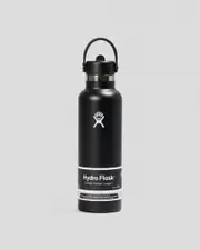 [Hydro Flask] Hydro Flask 21Oz Standard Mouth Flex Straw Bottle in Black One Size