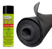 POLYMAT 3ft x 4ft +(1) 777 GLUE Charcoal 3 FEET X48" Speaker Box Carpet Fabric