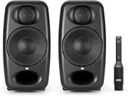 IK Multimedia iLoud Micro Monitor Pro - Pair - 2-Way bi-Amped, Highly Portable, Digitally Controlled Compact Reference Studio Monitors. X-Monitor. Includes ARC Calibration mic. Black.