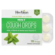 Herbion Naturals, Cough Drops, Sugar Free, Mint, 18 Drops
