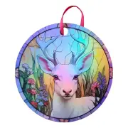 Albino Deer Design Holographic Wildlife Ornament #3