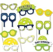 Big Dot of Happiness Let’s Rally - Pickleball Glasses - Paper Card Stock Birthday or Retirement Party Photo Booth Props Kit - 10 Count