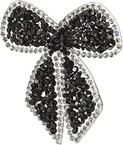 Veemoon Rhinestone Bowknot Iron Patch Decorative Iron Patches for Clothing DIY Repair and Elegant Accessories for Jeans Shirts Bags and More