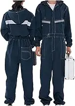 Welder Coverall Heavy Duty Safe Welding Overalls with Pocket Reflective Strip Boiler Suit Poly Cotton Protective Safety Work Wear for Men Women S