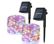 [Pack of 10] Solar Fairy Lights Outdoor, 100M 1000 LED Colorful Christmas Fairy Lights Outdoor Copper Wire Solar Fairy Lights 8 Modes