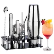 Cocktail Shaker Set Bartender Kit 15-Piece Bar Tool Set with Acrylic Stand B...