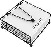 hiwafifi Napkin Holder for Table, Flat Napkin Dispenser with Weighted Arm, Square Cocktail Paper Holder of Elegant Rustic Iron for Kitchen Dining Room Decor Restaurant Farmhouse Hotel Party, Black