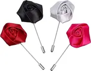 SAFIGLE 4pcs Brooch Ties Corsage Sequin for Men Lapel Boutonniere Cardigan Pendant Retro Commemorative Pin Blazer Chain Bow Rhinestone Costume Jewelry Men Suit Accessories Alloy
