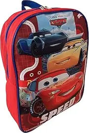 [Group Ruz] Cars Lighting McQueen 15" School Bag Backpack, Red-blue, 15", Classic