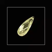 4 Cubic Zirconia CZ Flat Briolette Beads 7x18mm Light Yellow #64481
