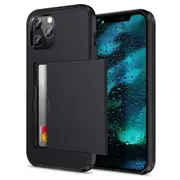 ZUSLAB iPhone 12 Pro Max Case Slide Armor Wallet Credit Card Holder Protective Cover for Apple (2020) - Black