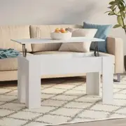 Coffee Table White 101x49x52 cm Engineered Wood