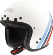 Simpson Chopper Werke, open face helmet , color: White/Light Blue/Dark Blue/Red , size: S
