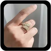 [Cybche] Vintage Olive Leaf Ring, Gold Leaves, Open Ring, Laurel Leaves Ring, Olive Branch Ring, Adjustable Leaf, Stacking Ring, Jewellery for Women
