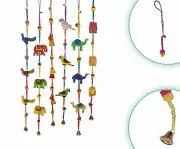 Decorative 6 Charcter Hangings with Beads & Brass Bell Strings Multicolor Pack 6