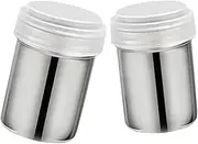 Powder Shaker Duster Lid Set 2pcs Sugar Dispenser for Baking Cocoa Powder Sifter for Kitchen