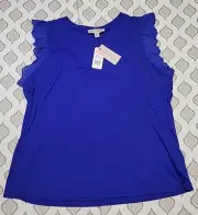 Philosophy Womens Blue Cap Sleeve Top Size XL NWT
