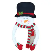 Christmas Tree Topper Snowman Elk Santa Claus with Scarf Xmas Trees Ornament -Snowman