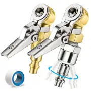 2-Pack Portable Tire Air Chuck with Clip 1/4" FNPT Locking Air Chuck Tire Inf...
