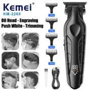 Kemei-2269 Barber Cordless Hair Trimmer 0mm Zero Gapped Carving Hair Clipper Kit