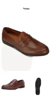 Kenneth Cole $250 Gentle Soul Men 9M Leather Stuart Penny SlipOn Loafers Cognac