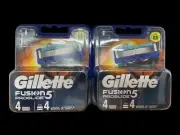 Gillette Fusion5 ProGlide Mens Razor Blades - 4 Refill Pack x 2 Total 8 blades