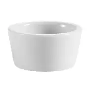 C A C China Porcelain Round Ramekin Super White, 4 oz. | 48/Case