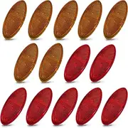 Command Electronics OEM 12V LED RV & Trailer Oval Clearance Light with Built-in Reflex – Made in USA – Surface Mount – Amber & Red – 14-Pack