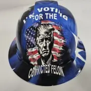 full brim hard hat custom hydro dipped IN TRUMP IM VOTING FOR CONVICTED FELON