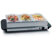 MegaChef 3 Section Buffet Server & Food Warmer Silver (936103786M)