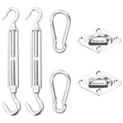 6 Piece Sunshade Sail Mounting Kit Stainless Steel