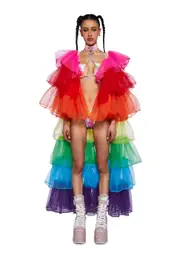 [Club Exx] Rainbow Rhapsody Tulle Duster
