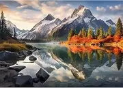 [Yunlus] Jigsaw Puzzles for Adults 1000 Pieces Impossible Hard Difficult Challenging Puzzles for Adults 1000pc Puzzle Reflections of The Majestic Peaks Jigsaw Puzzle 1000 Pieces 28 x 20 inch