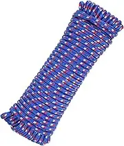 uxcell 3/8 Inch 100 Feet Polypropylene Rope,Solid Braided Utility Rope All Purpose Boat Marine Cord for Camping,Flag Pole,Clothesline,Outdoor,Blue/Red/White