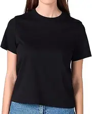 [Presics] Australian Good Earth Cotton® Box-Cut Relaxed Fit T-Shirts for Women | Basic Cotton Tees for Women, Classic Crew Neck, Cropped Length, Lightweight 7oz, Climate-Positive, True to Size