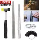 Ring Tool Set Mandrel Sizer Steel Gauge Rubber Hammer Stick Jewelry Making Kit